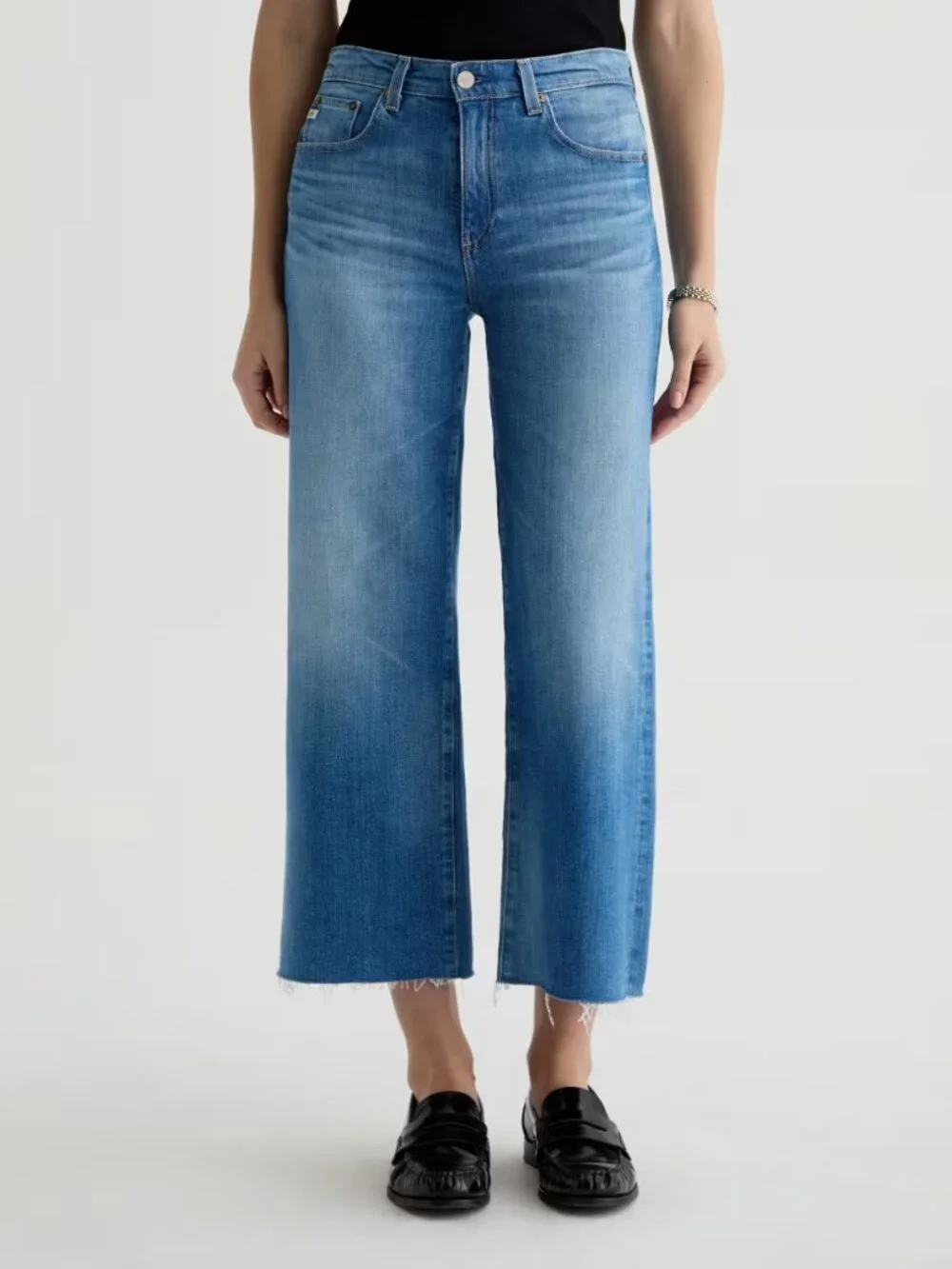 A Golde Saige High Rise Wide Leg Cropped Jean